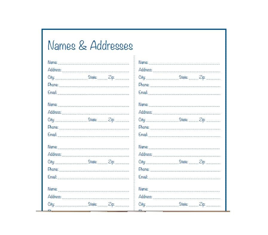 40 Printable & Editable Address Book Templates [ FREE]