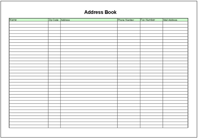 Microsoft Excel Address Book Templates Download alex
