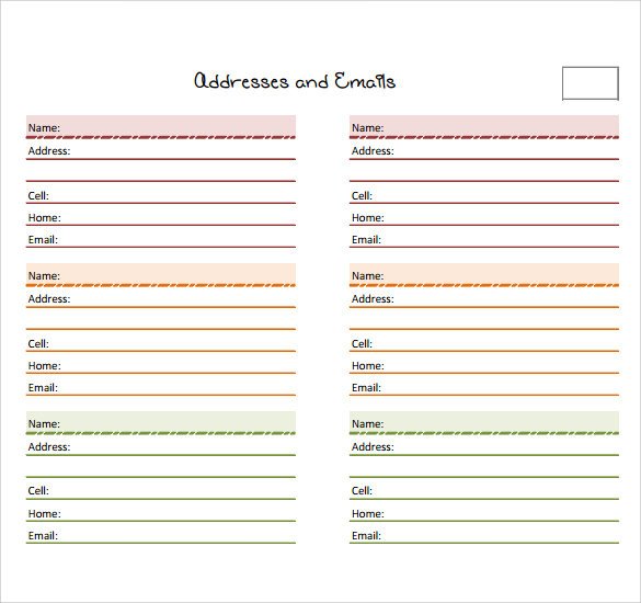 Sample Address Book Template 9 Documents In PDF Word PSD