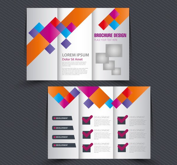 Brochure design with trifold colorful template