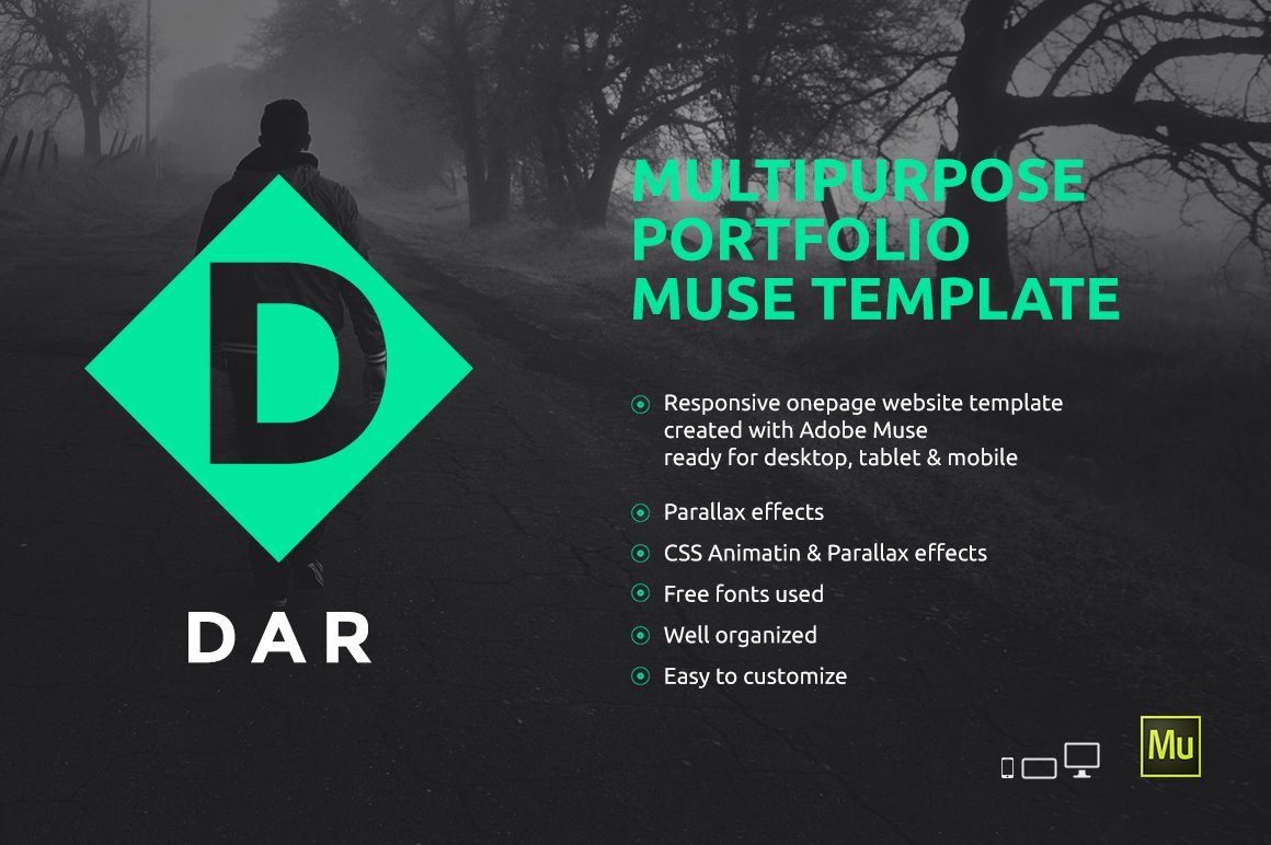DAR Responsive Adobe Muse Template Website Templates