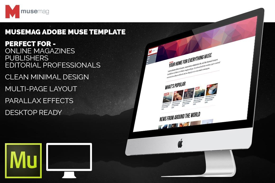 MuseMag Adobe Muse Template Website Templates