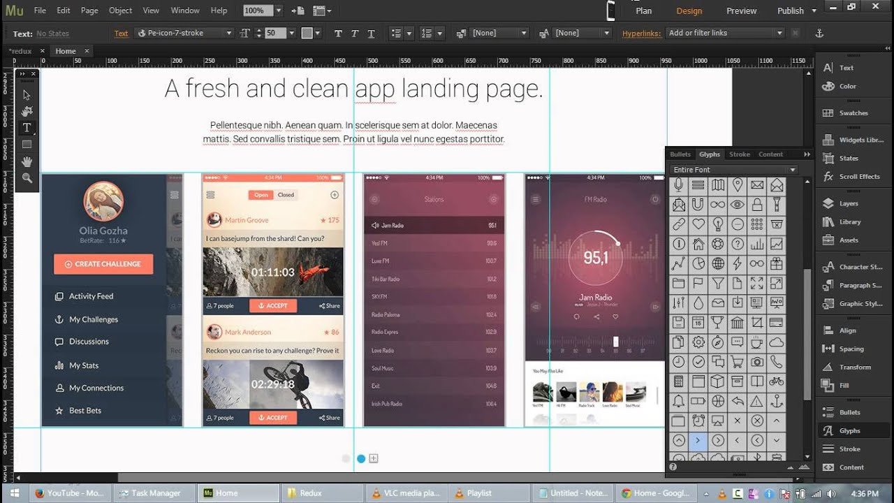 Redux Free App Landing Page Template for Adobe Muse CC