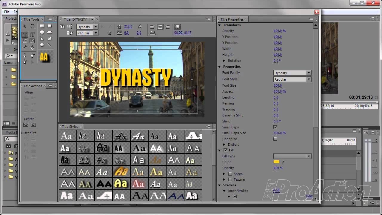 How to use a Dynasty Style Intro Template in Adobe