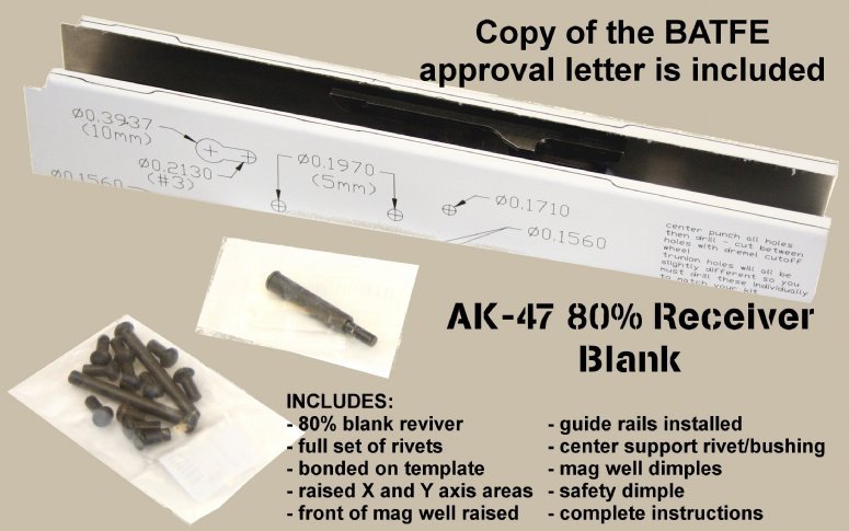 BATF approved AK47 receivers w rails installed rivets