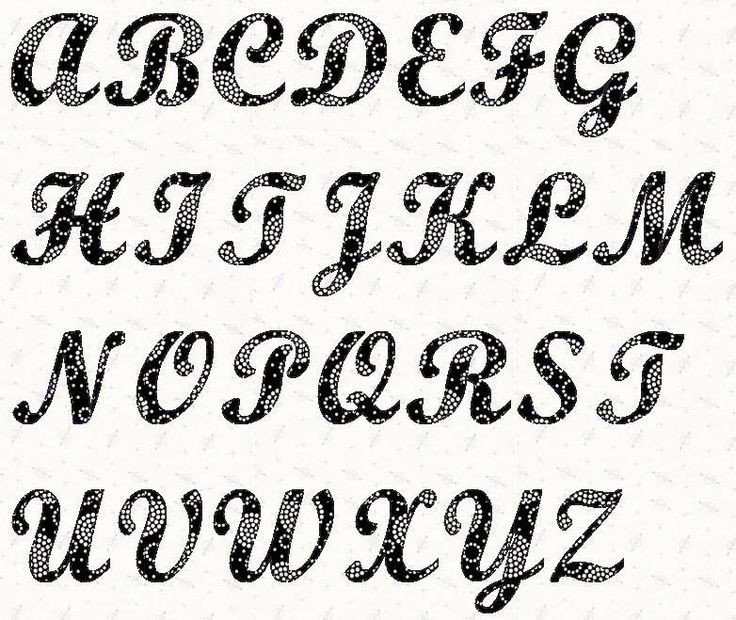 Alphabet Script 4 inch Stencil