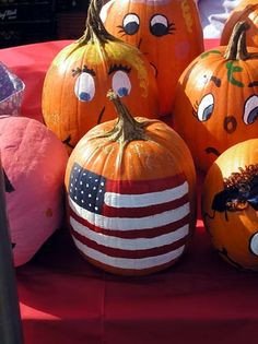 American flag patriotic pumpkin