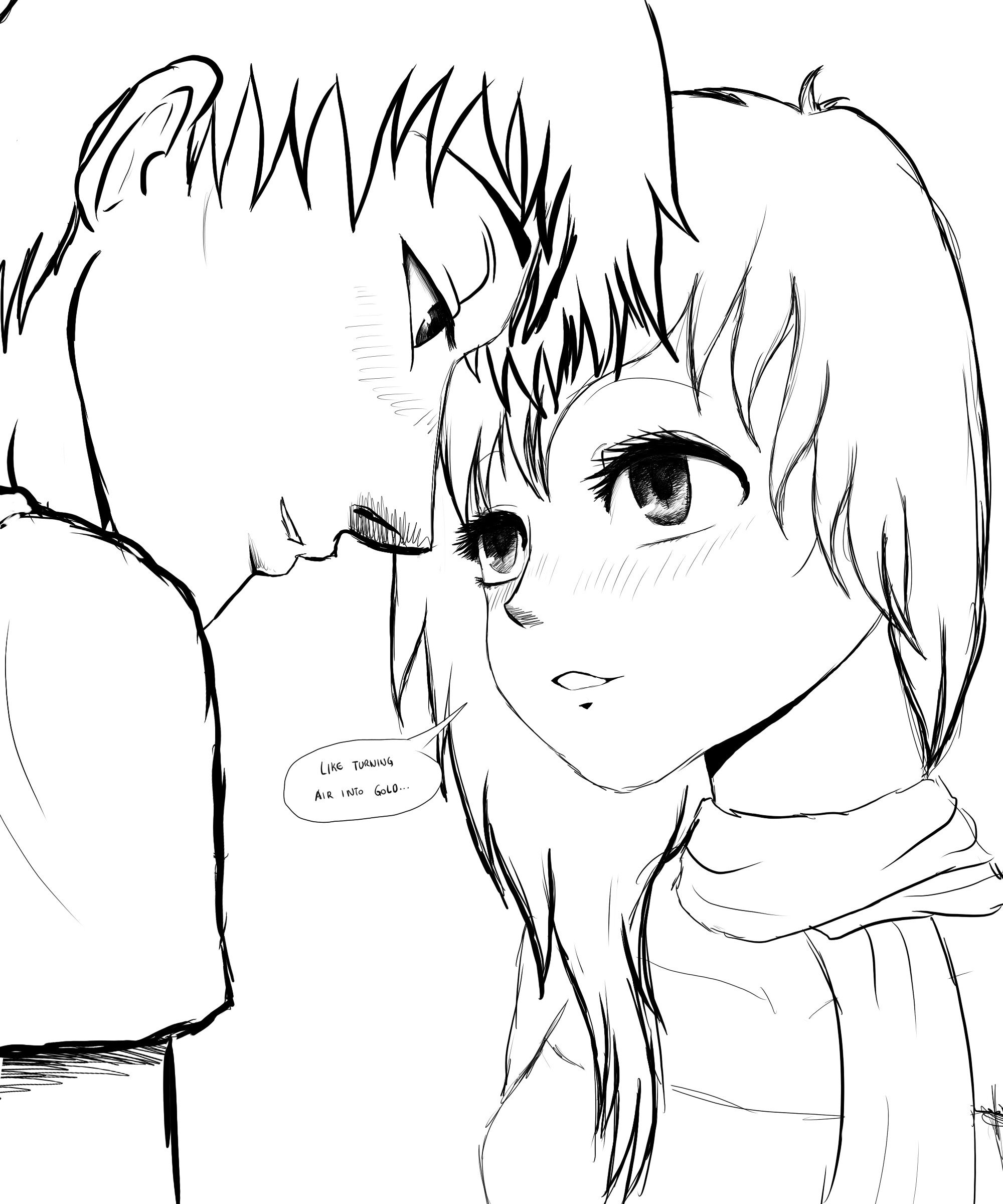 Wade and Luna OC Manga Couple SKETCH by SylunaHirokashi