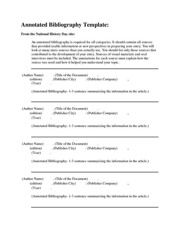 Free APA Annotated Bibliography Template