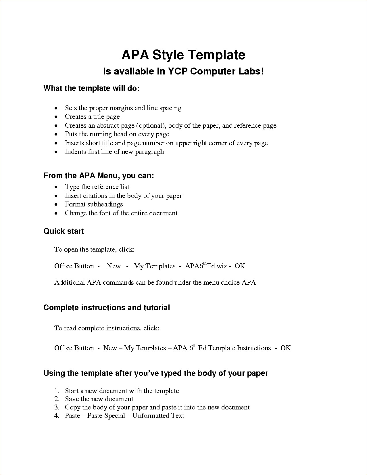 APA Outline Examples PDF