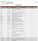 Punch List Template for Home Remodels in Excel and PDF