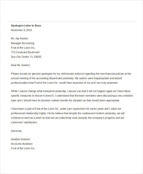 Apology Letter Templates in Word 26 Free Word PDF