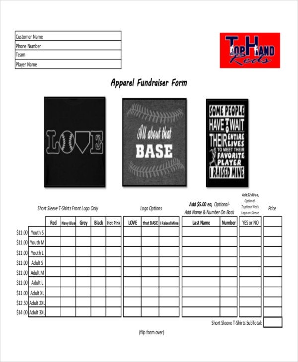 12 Apparel Order Forms Free Sample Example Format