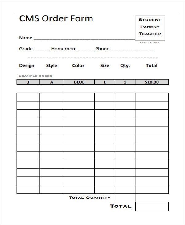 9 Clothing Order Forms Free Samples Examples Format