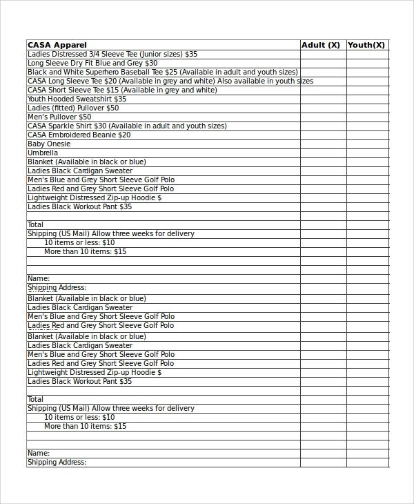Excel Order Form Template 19 Free Excel Documents