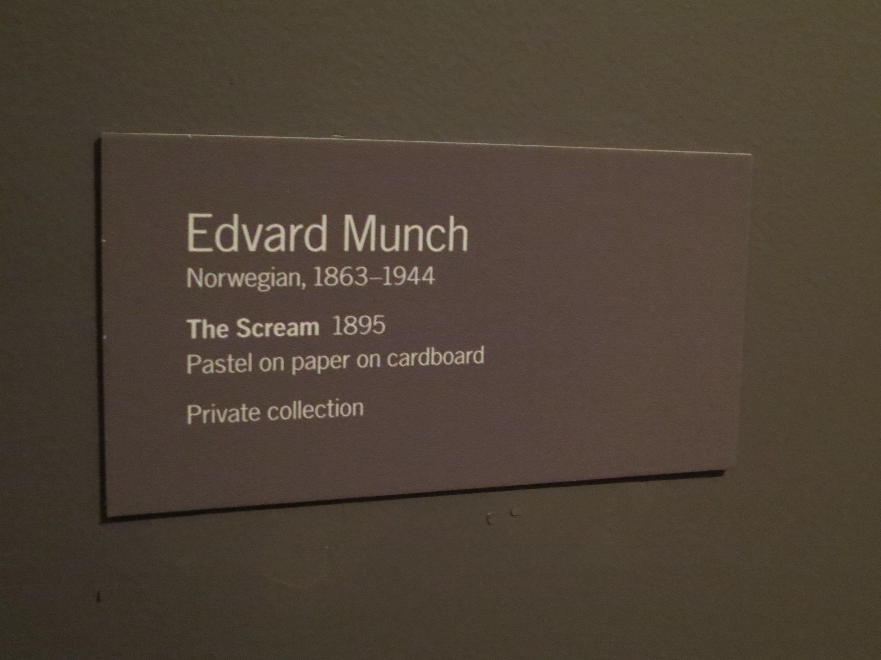 Edvard Munch "The Scream" 1895 Pastel on paper on