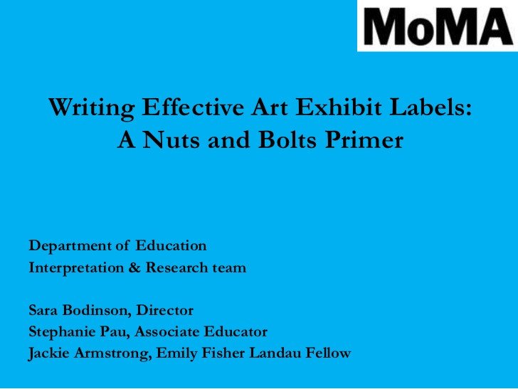 Writing Effective Interpretive Labels for Art Exhibitions