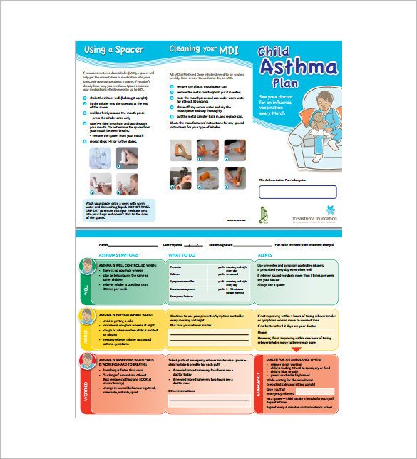 Asthma Action Plan Template – 13 Free Sample Example