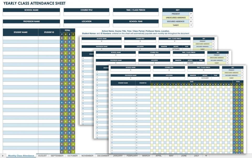 25 Printable Attendance Sheet Templates [Excel Word