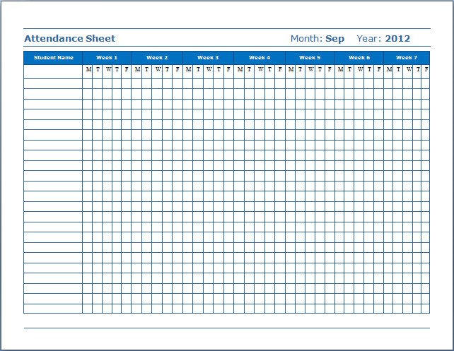 3 Attendance Excel Templates Word Excel Formats