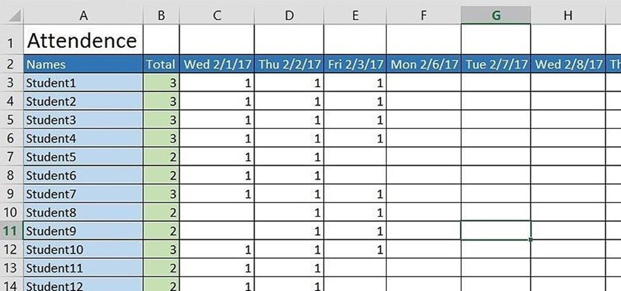 How to Create a Basic Attendance Sheet in Excel