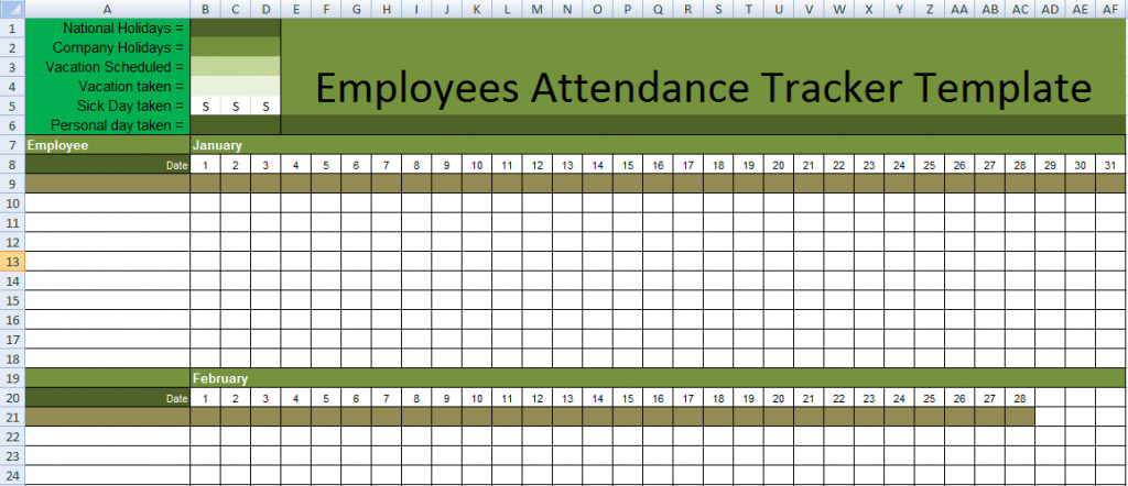 Stunning Employee Attendance Tracker Template in Excel