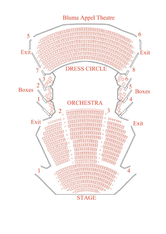 Bluma Appel Theatre Seating Chart printable pdf