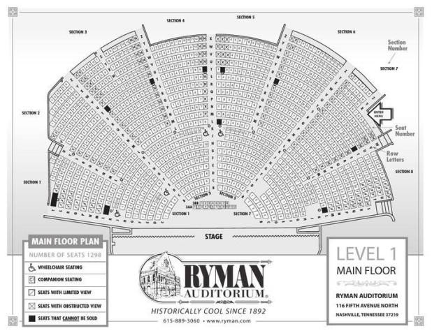 Ryman Seating Capacity