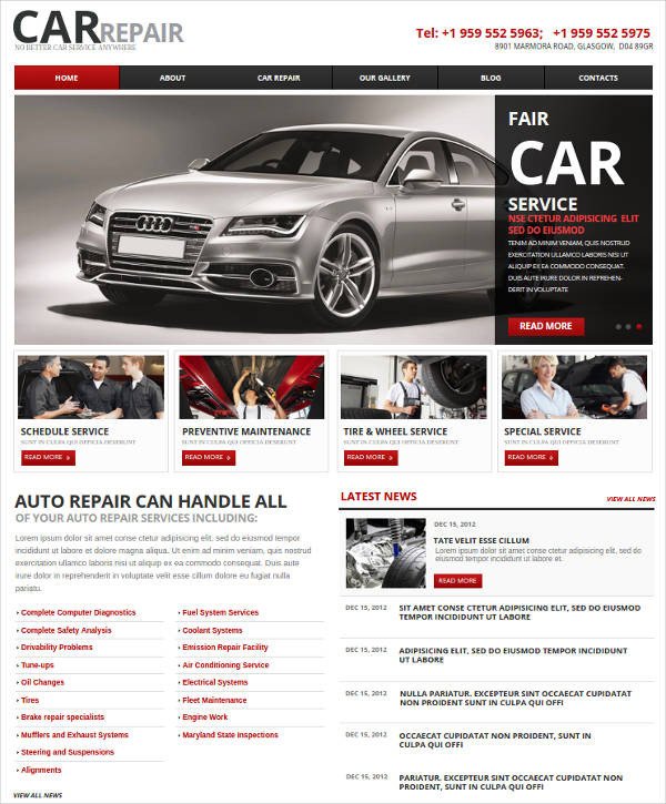 25 Auto Repair Website Themes & Template