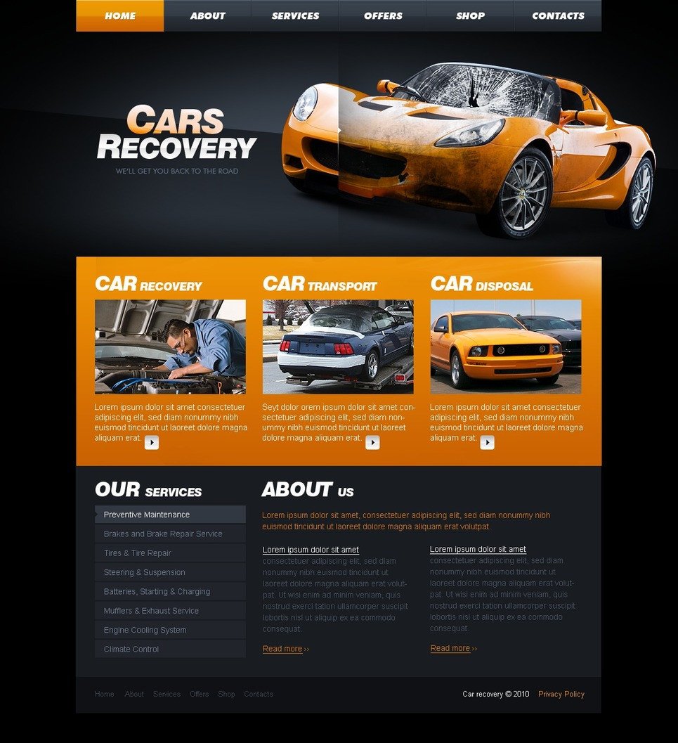 Car Repair Website Template