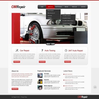 Car Repair Website Templates
