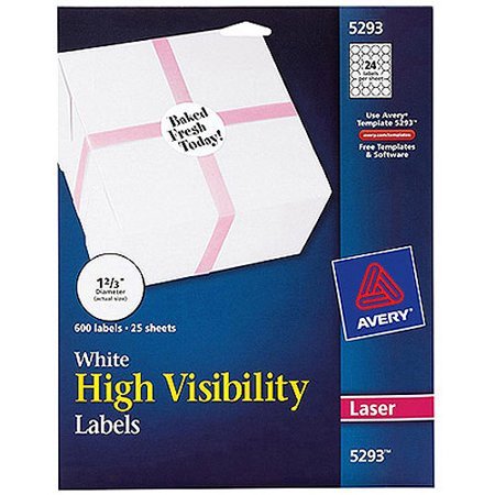 Avery 600pk High Visibility Round Laser Labels 5293 1 2 3