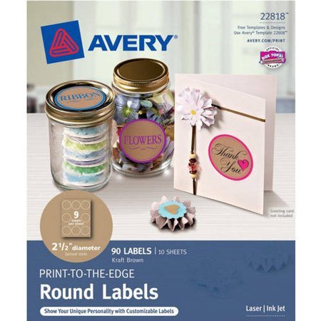 Avery Print to the Edge Round Labels Kraft Brown 2