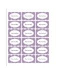 Templates Classic Purple Pattern Oval Labels 18 per
