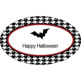 Templates Halloween Bat with Houndstooth Pattern Print