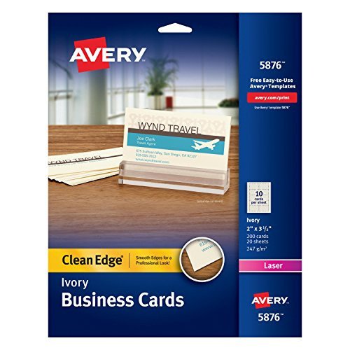 Avery 5876 Two Side Printable Clean Edge Business Cards