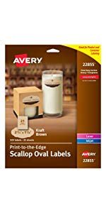 Avery Print to the Edge Square Labels Kraft Brown 2 x 2