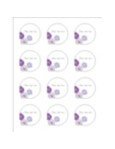 Templates Elegant Purple Roses Round Labels 12 per