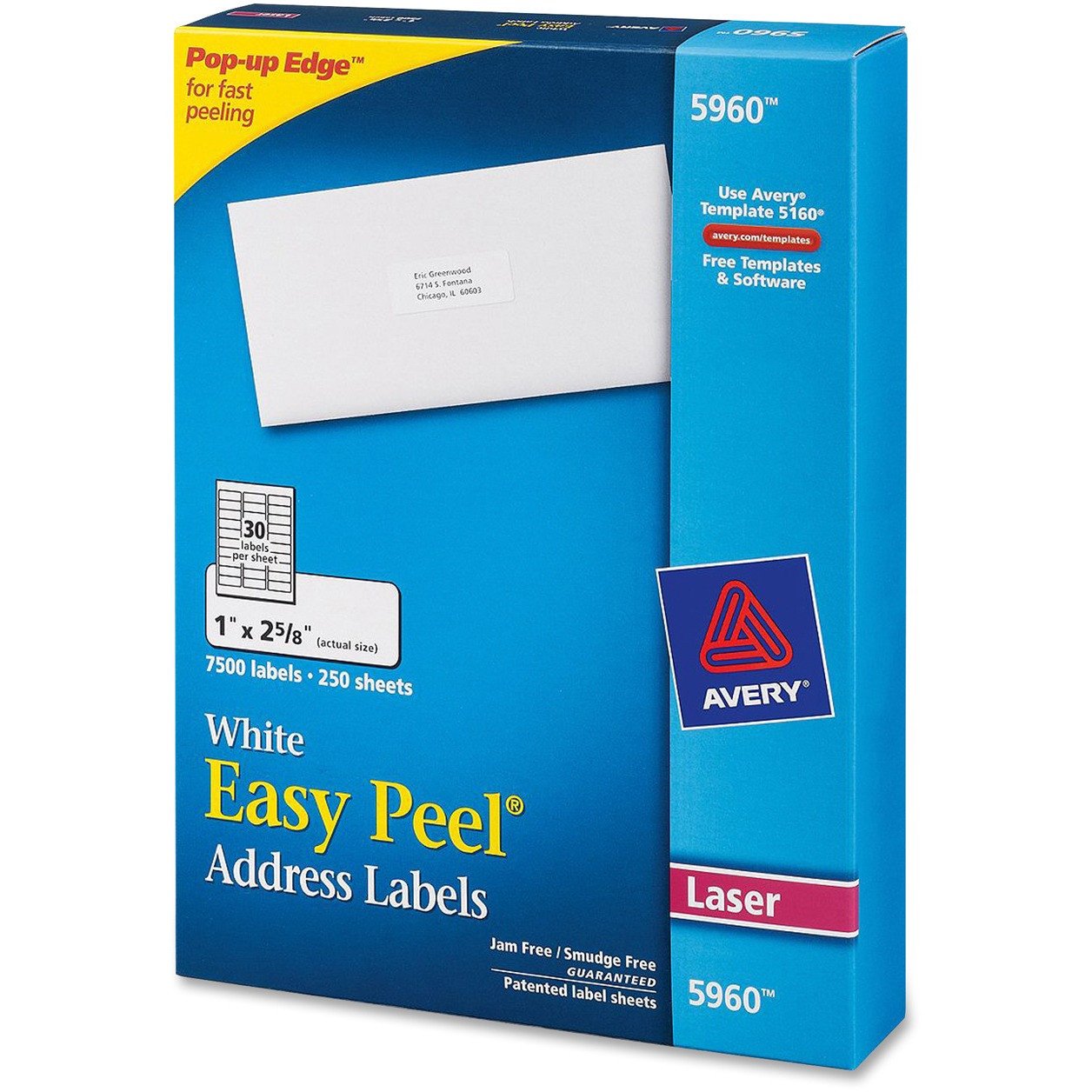 Avery 5960 Easy Peel Address Label Permanent Adhesive 1