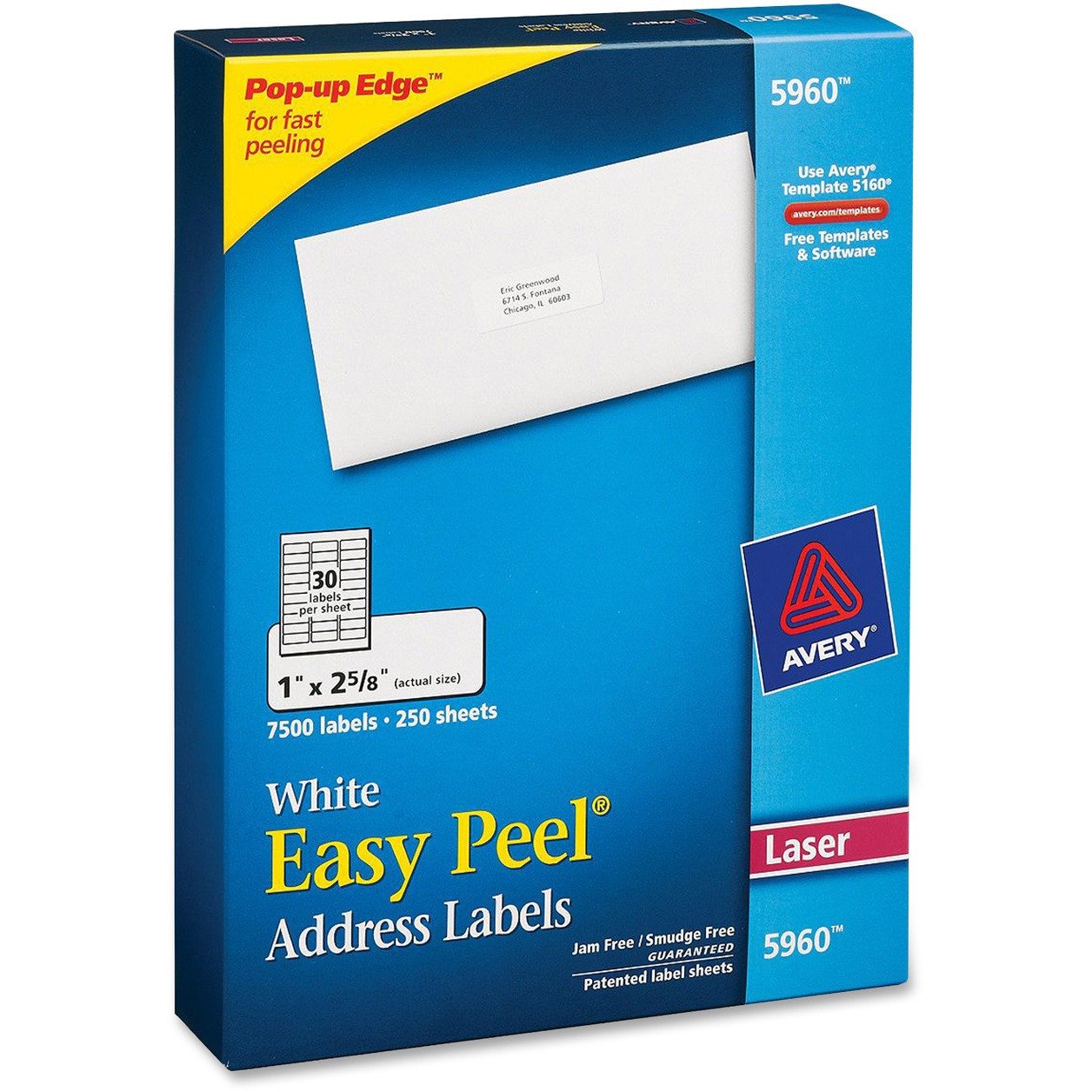 Avery 5960 Easy Peel Address Label Permanent Adhesive 1