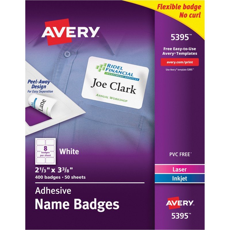 Avery 5395 Flexible Adhesive Name Badge Labels The fice