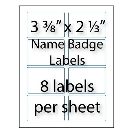 Name Badge Labels 3 3 8" x 2 1 3"