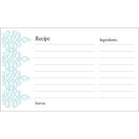 Templates Turquoise Recipe Card on Postcards 3 per