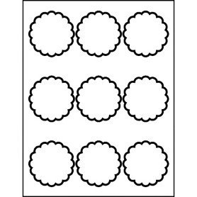Templates Scallop Round Labels 9 per sheet