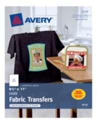 Avery Dark T shirt Transfers for Inkjet Printers 3279 8 1