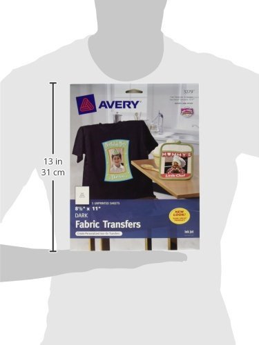 Avery Dark T Shirt Transfers Matte 8 5" x 11" 5 Sheets