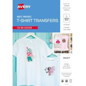 Avery White Coloured T Shirt Transfer for Inkjet Printers