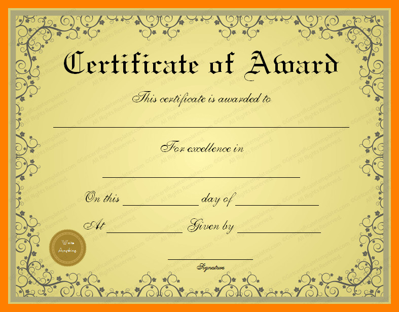 Awards and certificates templates free