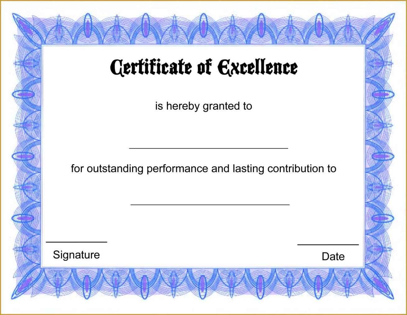 Certificate Appreciation Template Free Printable