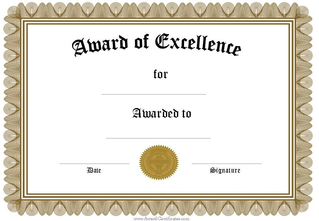 free funny award certificates templates